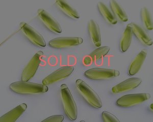 画像1: チェコガラスビーズ/ダガー/オリバイン/約16×5mm（10個）