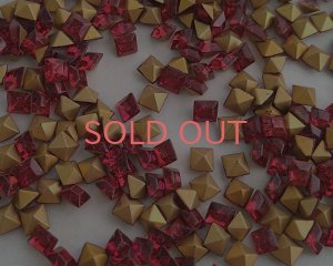 画像1: ヴィンテージ/ガラス/フランス/ルビー/4mm(4個)