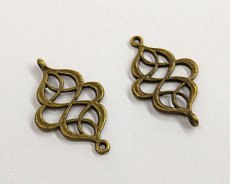 画像1: メタルコネクター/カールリボン/金古美(2個) (1)