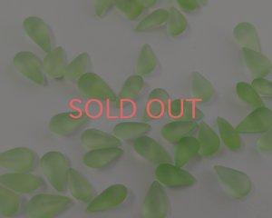 画像1: ヴィンテージ/ドイツ/ガラスストーン//フロストペリドット/8×4.8mm(2個)