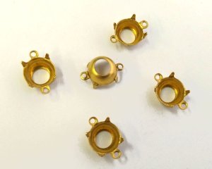 画像1: 40ss用/ブラスセッティングオープンバック/2リング(1個)