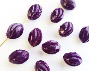 画像3: ヴィンテージ/ドイツ/プラスチック/カーブドット/パープル（2個）