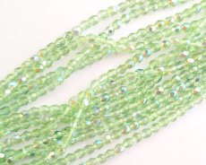 画像1: チェコガラスビーズ/ファイアポリッシュラウンド/ペリドットオーロラ/3mm(20個) (1)