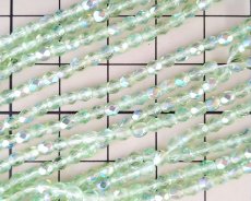 画像2: チェコガラスビーズ/ファイアポリッシュラウンド/ペリドットオーロラ/3mm(20個) (2)