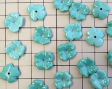 画像2: ns213/ヴィンテージ/ドイツ/ガラスフラワー/ミント系ミックス（10個） (2)