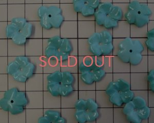 画像2: ns213/ヴィンテージ/ドイツ/ガラスフラワー/ミント系ミックス（10個）