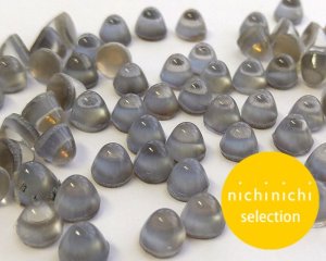 画像1: ns211/ヴィンテージ/ドイツ/ガラスカボション/ミニコーン/ムーングレイ（1個）
