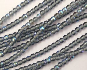 画像1: チェコガラスビーズ/ラウンド/モンタナオーロラ/約4mm(45個)