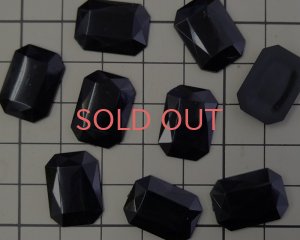 画像2: ヴィンテージ/ドイツ/プラスチックカボション/オクタゴンブラック/約18×13m(1個）