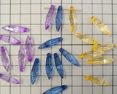 画像2: ns214/ヴィンテージ/ドイツ/アクリル/カットドロップ/ブルー(2個) (2)