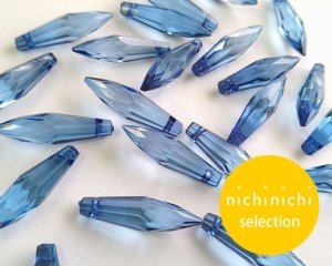 画像1: ns214/ヴィンテージ/ドイツ/アクリル/カットドロップ/ブルー(2個)