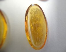 画像4: ns224/ヴィンテージ/ドイツ/ガラスストーンレリーフ/オーバル/フロストホワイト/約18×9mm(1個) (4)