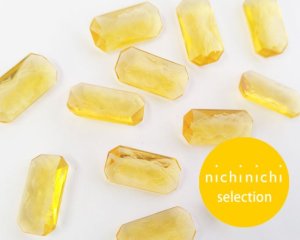 画像1: ns220/ヴィンテージ/ドイツ/ガラスストーンインタリオ/オクタゴン/トパーズ/約20×10mm(1個)