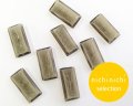 ns223/ヴィンテージ/ドイツ/ガラスストーンレリーフ/レクタングル/グレイ/約18×10mm(1個)