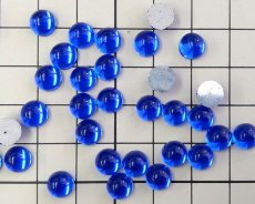 画像2: ns218/ヴィンテージ/ドイツ/ガラスカボション/サファイアブルー/約7mm(1個) (2)