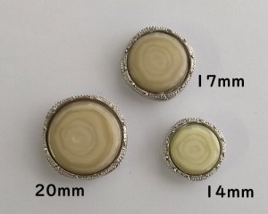 画像3: デッドストック/日本/プラスチックボタン/バニラマーブル(1個)