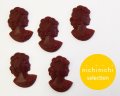 ns237/ヴィンテージ/ドイツ/ガラスカボション/カメオパーツE/レッドブラウン/約32×22mm（1個）