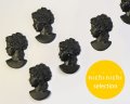 ns225/ヴィンテージ/ドイツ/ガラスカボション/カメオパーツD/ブラック/約29×18mm（1個）