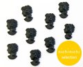 ns233/ヴィンテージ/ドイツ/ガラスカボション/カメオパーツK/ブラック/約12×8mm（1個）