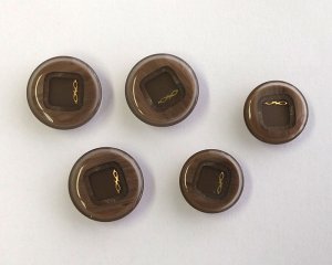 画像1: デッドストック/日本/プラスチックボタン/ブラウン×ゴールド(1個)