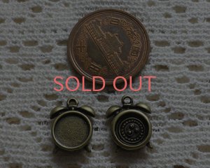 画像2: セッティング/メタル/目覚まし時計/内径9mm/金古美(1個)