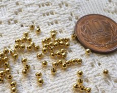 画像2: メタルビーズ/ゴールド2.5mm（約100個） (2)