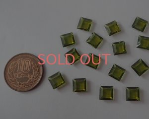 画像2: ヴィンテージ/ガラス/オーストリア/スクエア/オリバイン/8mm（1個）