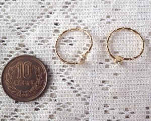 画像2: リングパーツ/3mmストーン+4mm平皿/K16GPメッキ(1個)