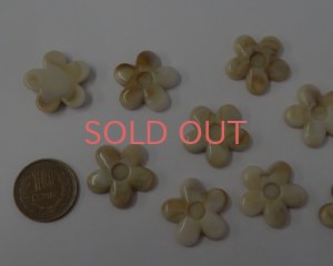 画像2: アクリルカボション/フラワー/ミルクティマーブル（1個）