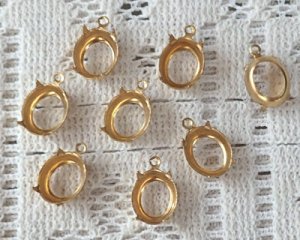 画像1: 12×10mm用/ブラスセッティング/オープンバック(1個)