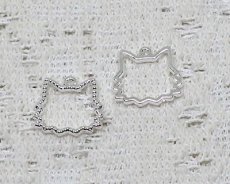 画像1: ミニ猫カラワク/フサフサ/シルバー（1個） (1)