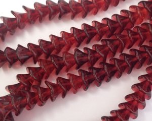 画像2: チェコガラスビーズ/スリーペタルフラワー/モーブ(2個）