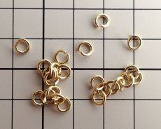 画像2: メッキなし真鍮/丸カン/約5mm/線径1mm(10個)＊8/1以降出荷分 (2)