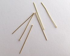 画像1: メッキなし真鍮/Tピン/約30mm/線径0.6mm(20本)＊8/1以降出荷分 (1)