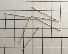 画像2: メッキなし真鍮/Tピン/約30mm/線径0.6mm(20本)＊8/1以降出荷分 (2)