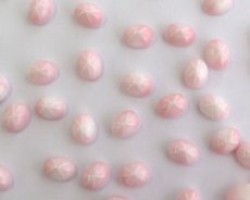 画像1: ヴィンテージ/ドイツ/ガラス/オーバル/スター/ピンク/約8×6mm(1個) (1)