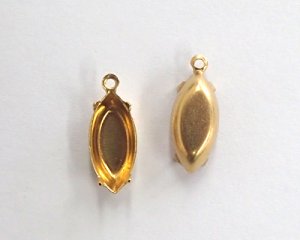 画像1: 15×7mm用/ブラスセッティング/クローズドバック(1個)