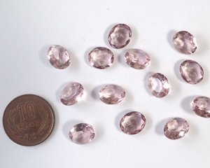 画像2: ヴィンテージ/チェコ/ガラス/オーバル/ライトアメシスト/12×10mm(1個)