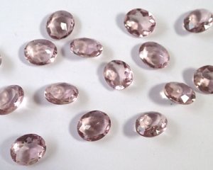 画像1: ヴィンテージ/チェコ/ガラス/オーバル/ライトアメシスト/12×10mm(1個)