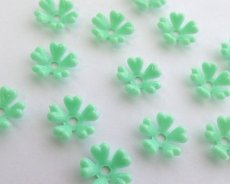 画像1: ヴィンテージ/ドイツ/プラスチック/フラワーas01/アップルグリーン（2個） (1)