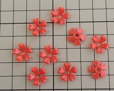 画像2: ヴィンテージ/ドイツ/プラスチック/フラワーas01/コーラル（2個） (2)
