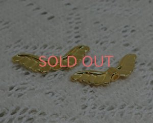 画像3: メタルビーズ/天使の羽A/ゴールド（10個）