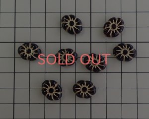 画像3: チェコガラスビーズ/オーバルフラワー/ダークレッド×ゴールド(4個）