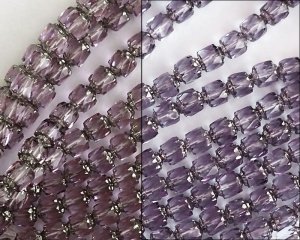 画像1: チェコガラスビーズ/アンティークスタイルオクタゴナル/ダブルフェイス/アレキサンドライト×シルバー/6mm（10個）
