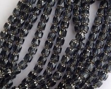 画像1: チェコガラスビーズ/アンティークスタイルオクタゴナル/ダブルフェイス/モンタナ×シルバー/6mm（10個） (1)