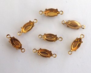 画像1: 10×5mm用/ブラスセッティング/クローズドバック/2リング(1個)