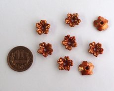 画像3: ヴィンテージ/ドイツ/プラスチック/フラワーG/ブラウンパール（2個） (3)