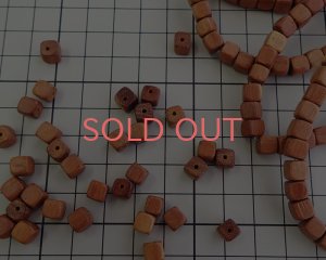 画像2: ウッドビーズ/キューブ/約6mm(10個)
