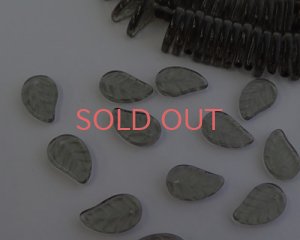 画像1: チェコガラスビーズ/フラットリーフ/ブラックダイヤモンド(10個）