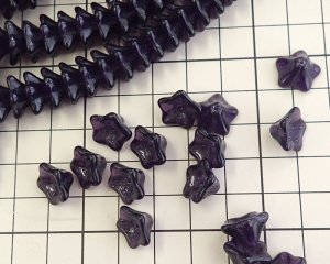画像2: チェコガラスビーズ/トランペットフラワー/タンザナイト（4個）